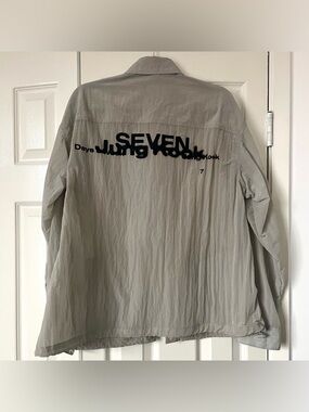 BTS Jungkook Seven Shirt - grey sheer shirt jacket size S oversized
